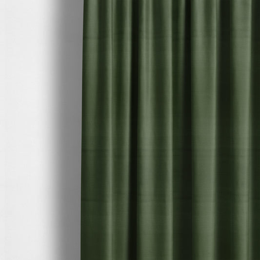 Bhopal Soft Textured Army Green Coloured Plain Velour Pile Upholstery Fabric - Made To Measure Curtains