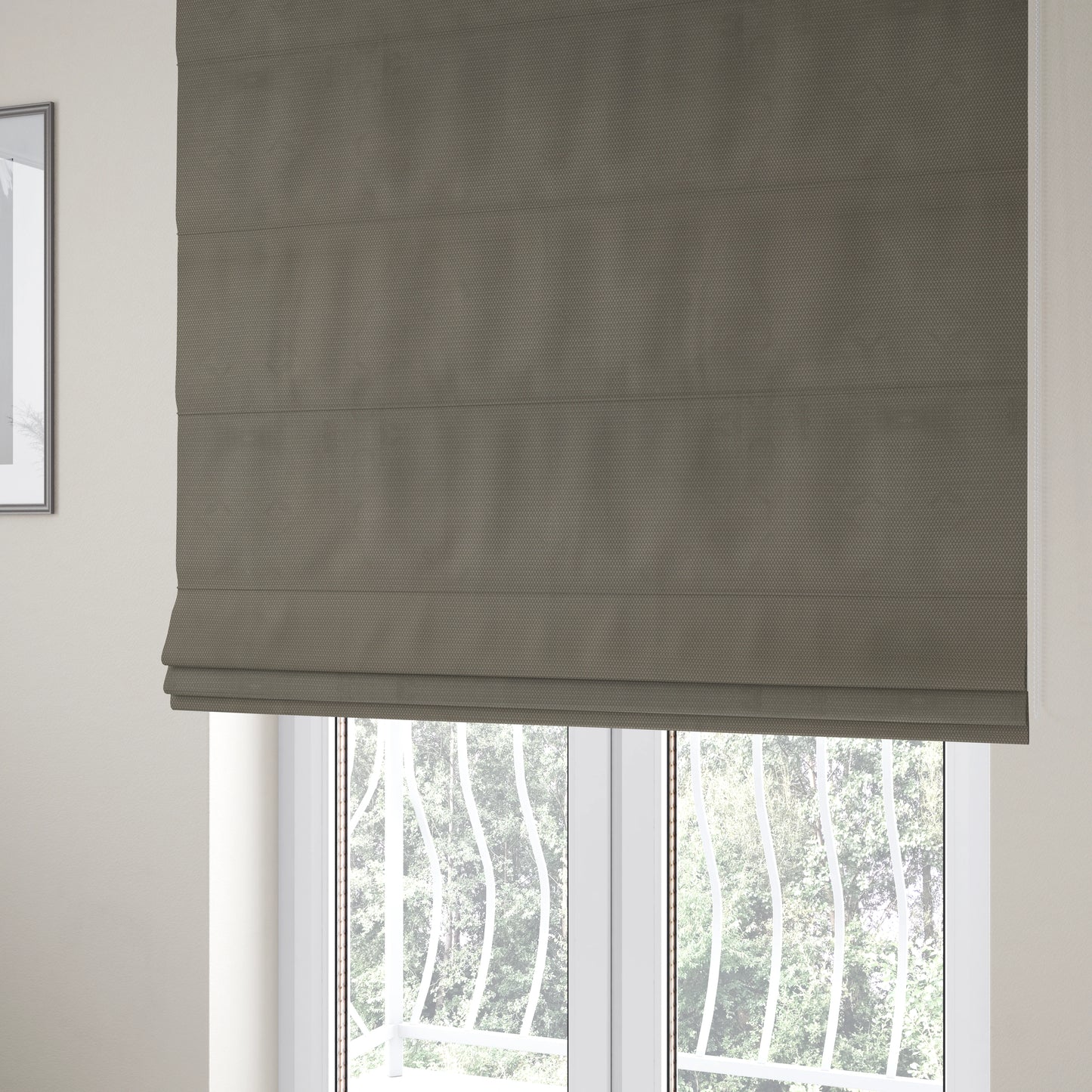 Bhopal Soft Textured Silver Coloured Plain Velour Pile Upholstery Fabric - Roman Blinds