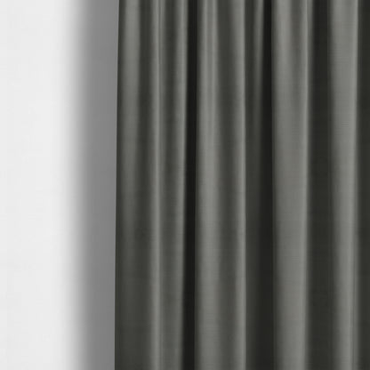 Bhopal Soft Textured Grey Coloured Plain Velour Pile Upholstery Fabric - Made To Measure Curtains