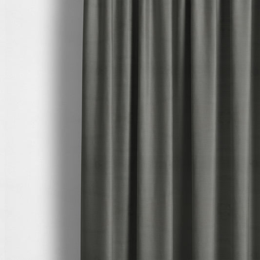 Bhopal Soft Textured Grey Coloured Plain Velour Pile Upholstery Fabric - Made To Measure Curtains