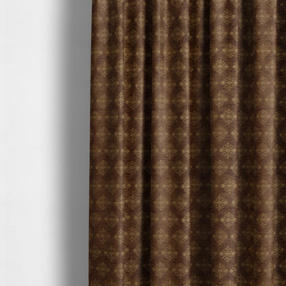 Jaipur Designer Diamond Pattern In Brown Gold Colour Furnishing Fabric CTR-08 - Made To Measure Curtains