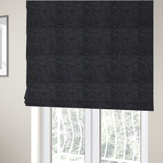 Wellington Chunky Chenille Weave Upholstery Fabric Navy Blue Colour CTR-101 - Roman Blinds