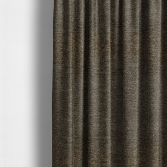 Metropolitan Collection Plain Chenille Smooth Textured Brown Colour Upholstery Fabric CTR-102 - Made To Measure Curtains