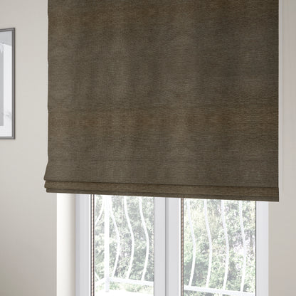 Metropolitan Collection Plain Chenille Smooth Textured Brown Colour Upholstery Fabric CTR-102 - Roman Blinds