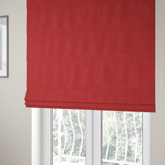 Poppy Soothing Velour Velvet Upholstery Furnishing Red Fabric CTR-1030 - Roman Blinds