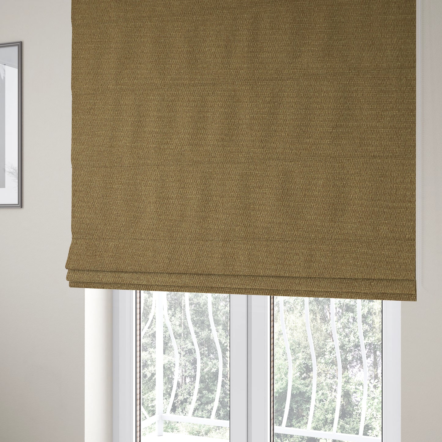 Poppy Soothing Velour Velvet Upholstery Furnishing Brown Fabric CTR-1032 - Roman Blinds