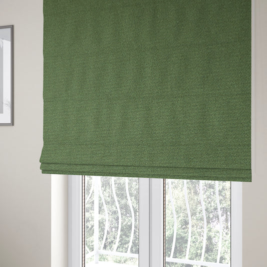 Poppy Soothing Velour Velvet Upholstery Furnishing Green Fabric CTR-1034 - Roman Blinds