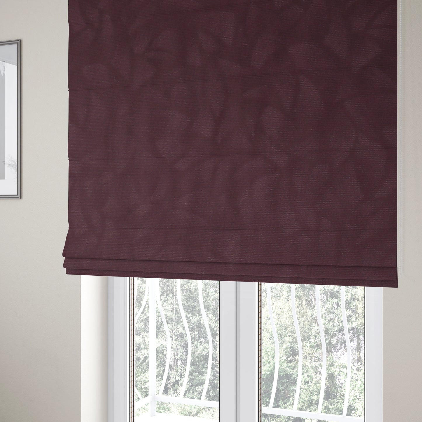 Mikado Self Pattern Soft Velour Velvet Upholstery Fabric In Purple Colour CTR-1037 - Roman Blinds