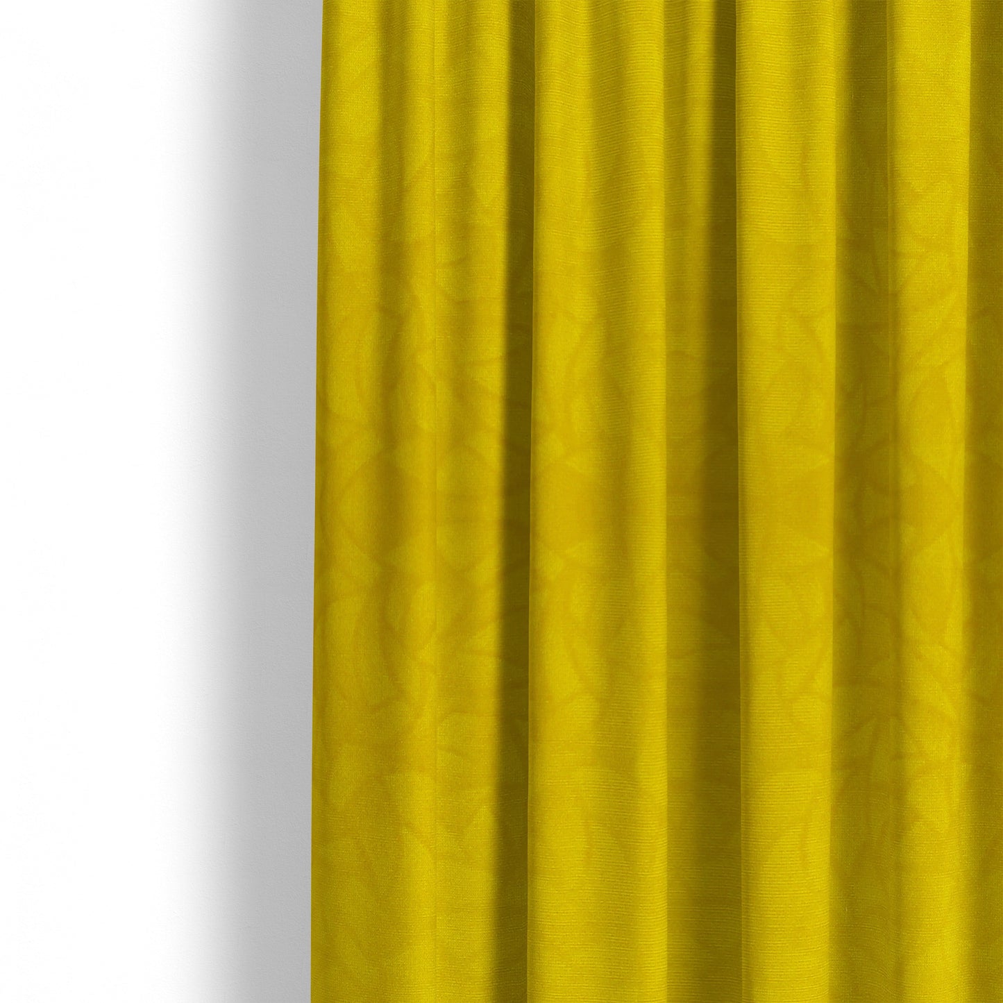 Mikado Self Pattern Soft Velour Velvet Upholstery Fabric In Yellow Colour CTR-1038 - Made To Measure Curtains