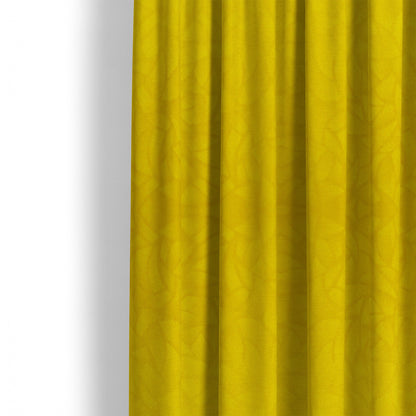 Mikado Self Pattern Soft Velour Velvet Upholstery Fabric In Yellow Colour CTR-1038 - Made To Measure Curtains