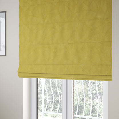 Mikado Self Pattern Soft Velour Velvet Upholstery Fabric In Yellow Colour CTR-1038 - Roman Blinds