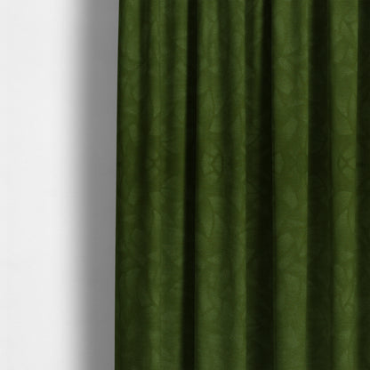 Mikado Self Pattern Soft Velour Velvet Upholstery Fabric In Green Colour CTR-1039 - Made To Measure Curtains