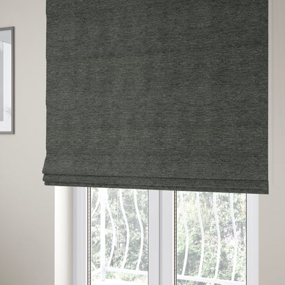 Metropolitan Collection Plain Chenille Smooth Textured Grey Colour Upholstery Fabric CTR-104 - Roman Blinds