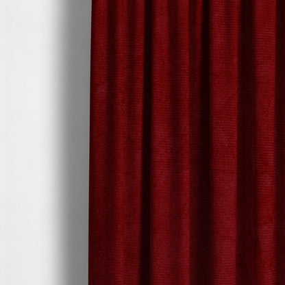 Mikado Self Pattern Soft Velour Velvet Upholstery Fabric In Red Colour CTR-1040 - Made To Measure Curtains