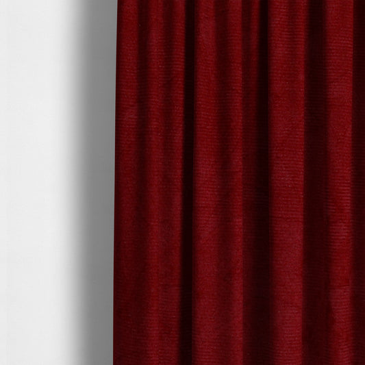 Mikado Self Pattern Soft Velour Velvet Upholstery Fabric In Red Colour CTR-1040 - Made To Measure Curtains