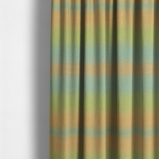 Mineral Weaves Multicoloured Orange Blue Green Heavyweight Chenille Upholstery Fabric CTR-1044 - Made To Measure Curtains