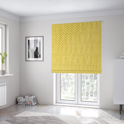 Bilbao Weave Textured Chenille Yellow Colour Furnishing Fabric CTR-1052 - Roman Blinds