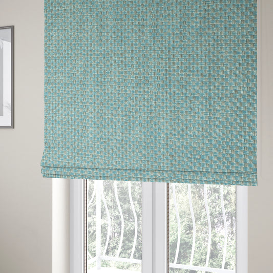 Bilbao Weave Textured Chenille Blue Colour Furnishing Fabric CTR-1054 - Roman Blinds