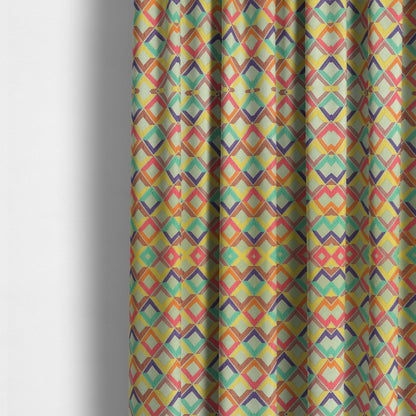 Sokoto Colourful Geometric Modern Furnishing Upholstery Fabric In Silver CTR-1058 - Made To Measure Curtains