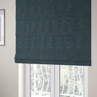 Metropolitan Collection Plain Chenille Smooth Textured Blue Colour Upholstery Fabric CTR-106 - Roman Blinds