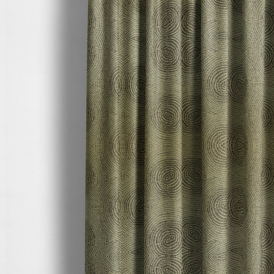 Fenton Circular Pattern In Brown Colour Furnishing Upholstery Fabric CTR-1075 - Made To Measure Curtains