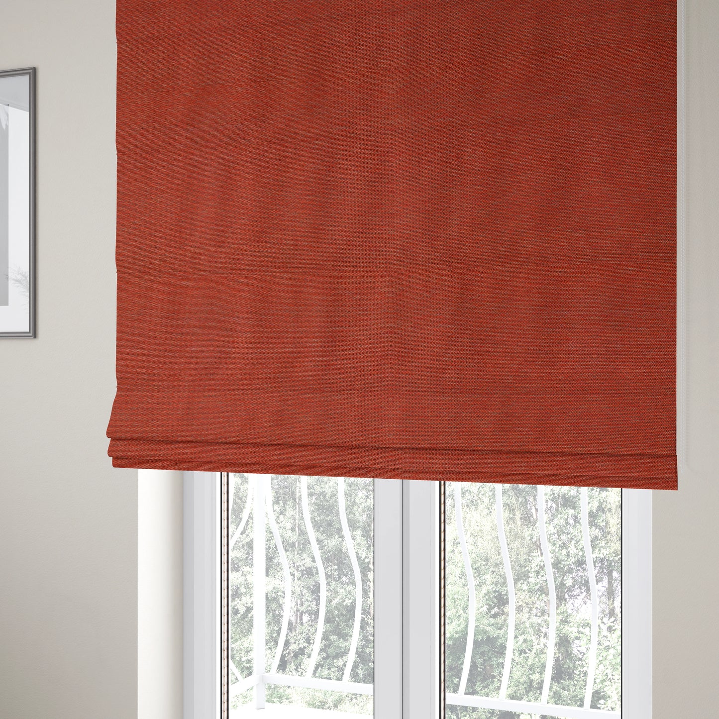 Metropolitan Collection Plain Chenille Smooth Textured Orange Colour Upholstery Fabric CTR-108 - Roman Blinds