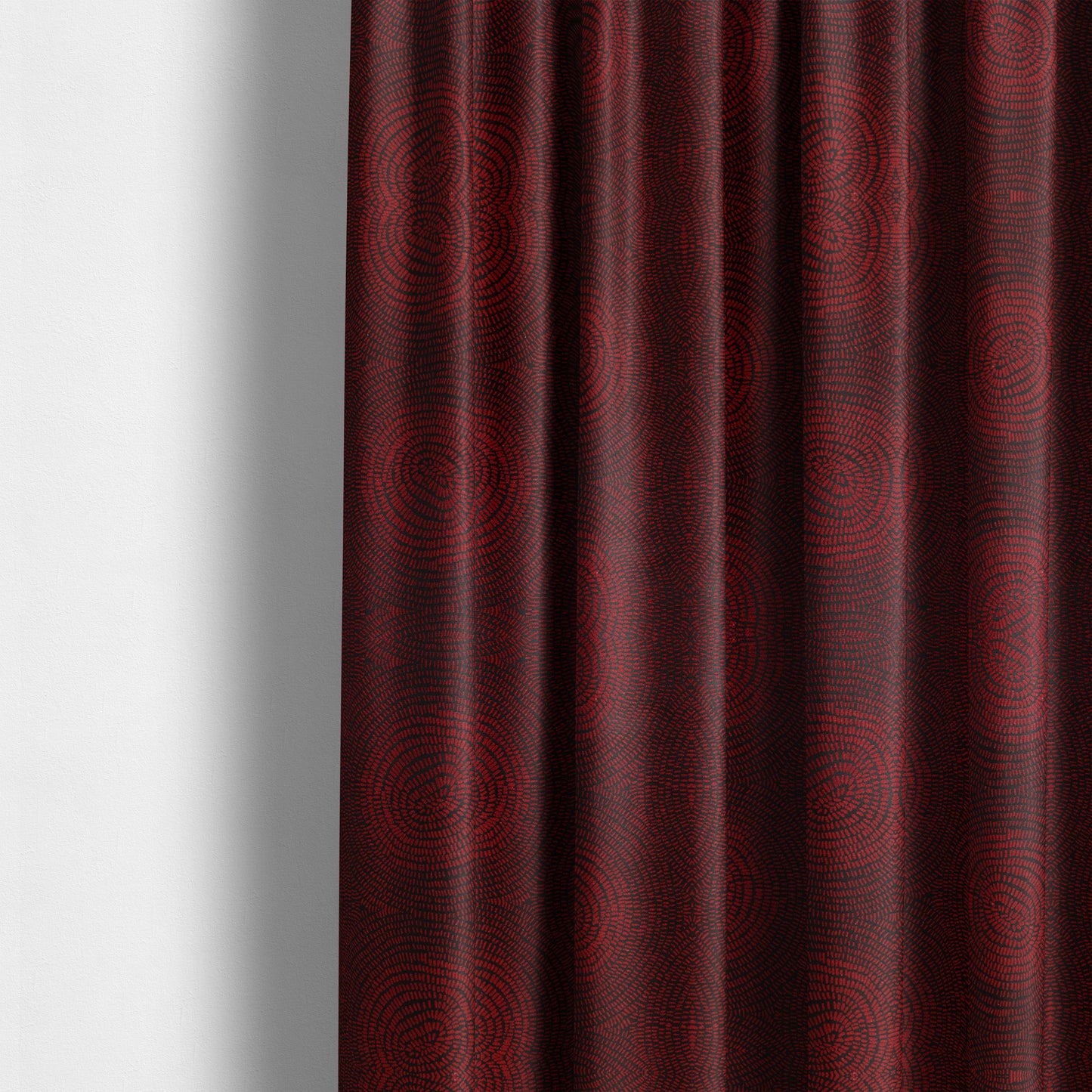 Fenton Circular Pattern In Red Colour Furnishing Upholstery Fabric CTR-1085 - Made To Measure Curtains