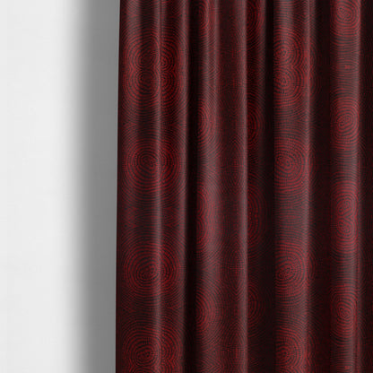 Fenton Circular Pattern In Red Colour Furnishing Upholstery Fabric CTR-1085 - Made To Measure Curtains