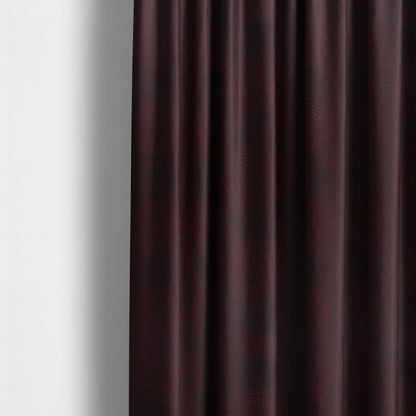 Fenton Circular Pattern In Burgundy Colour Furnishing Upholstery Fabric CTR-1086 - Made To Measure Curtains