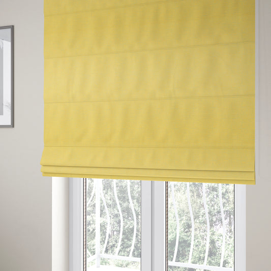 Noah Yellow Colour Gingham Stripe Pattern Upholstery Fabrics CTR-1089 - Roman Blinds