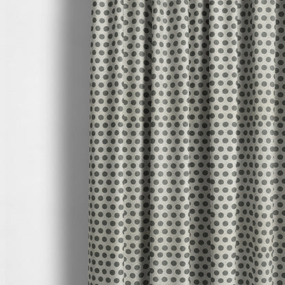 Elemental Collection Dotted Pattern Soft Wool Textured Grey White Colour Upholstery Fabric CTR-110 - Made To Measure Curtains