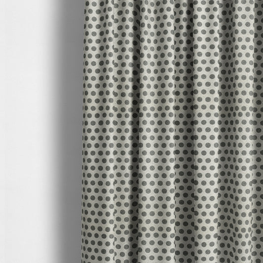 Elemental Collection Dotted Pattern Soft Wool Textured Grey White Colour Upholstery Fabric CTR-110 - Made To Measure Curtains