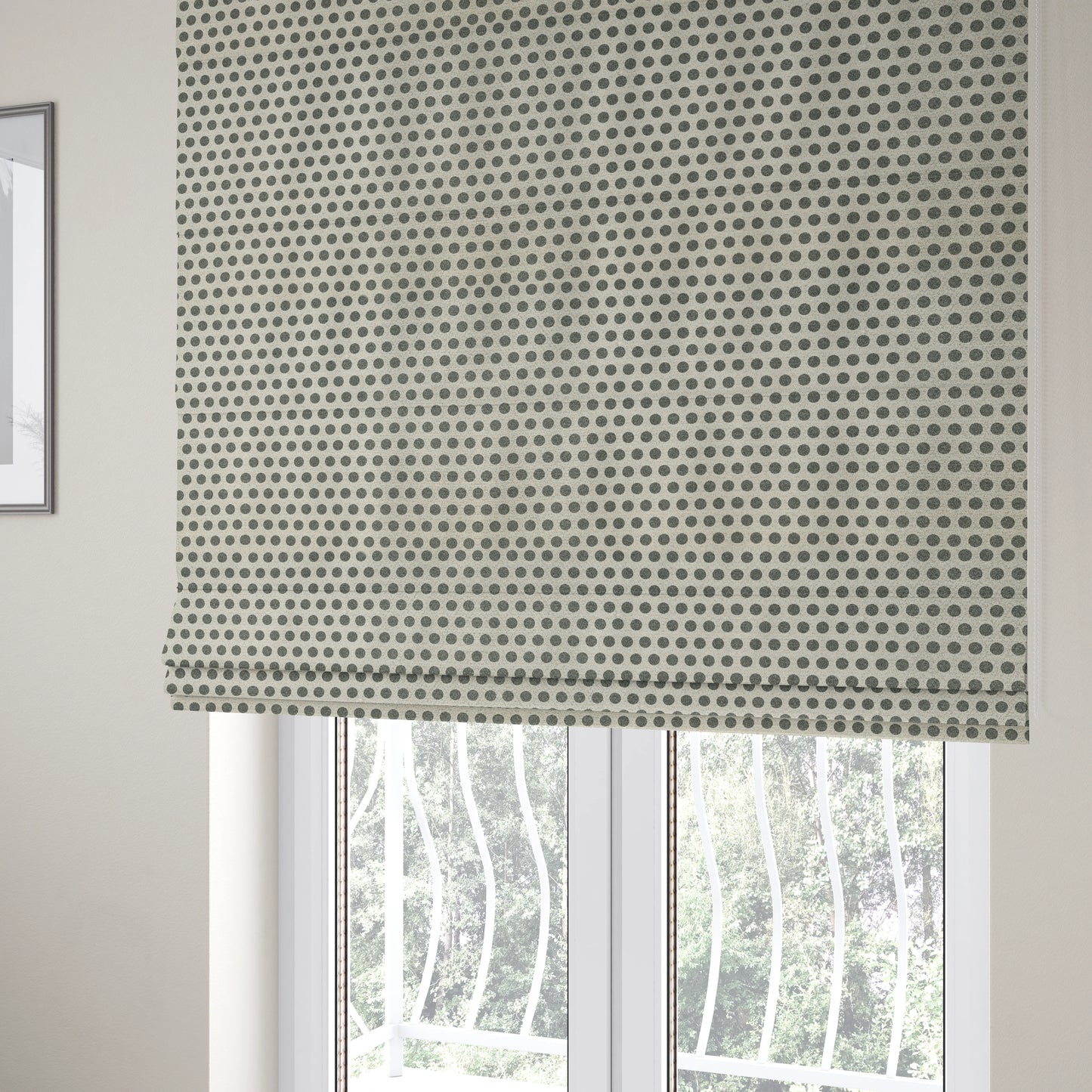 Elemental Collection Dotted Pattern Soft Wool Textured Grey White Colour Upholstery Fabric CTR-110 - Roman Blinds