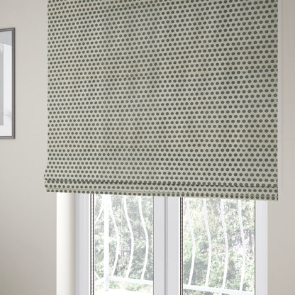 Elemental Collection Dotted Pattern Soft Wool Textured Grey White Colour Upholstery Fabric CTR-110 - Roman Blinds