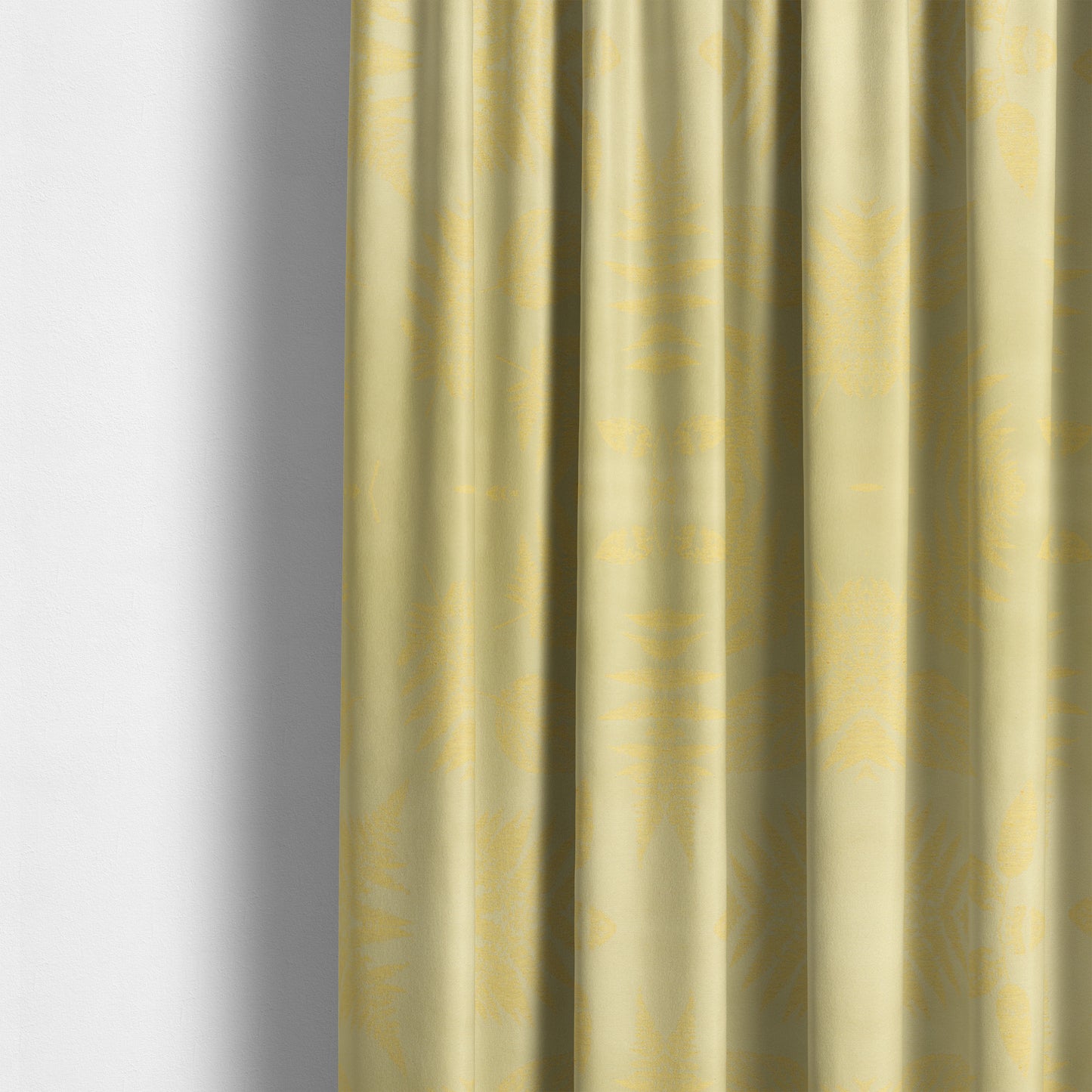 Pelham Autumnal Floral Pattern In Yellow Colour Furnishing Upholstery Fabric CTR-1100 - Made To Measure Curtains