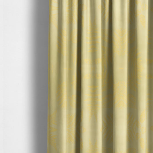 Pelham Autumnal Floral Pattern In Yellow Colour Furnishing Upholstery Fabric CTR-1100 - Made To Measure Curtains