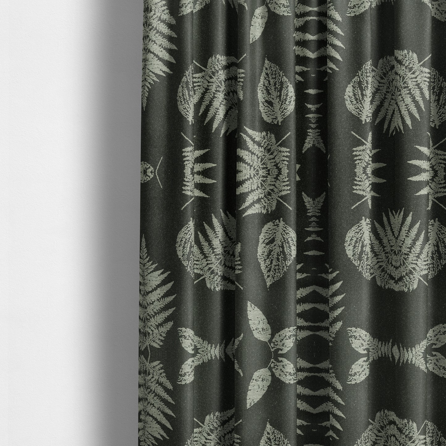 Pelham Autumnal Floral Pattern In Black Grey Colour Furnishing Upholstery Fabric CTR-1105 - Made To Measure Curtains