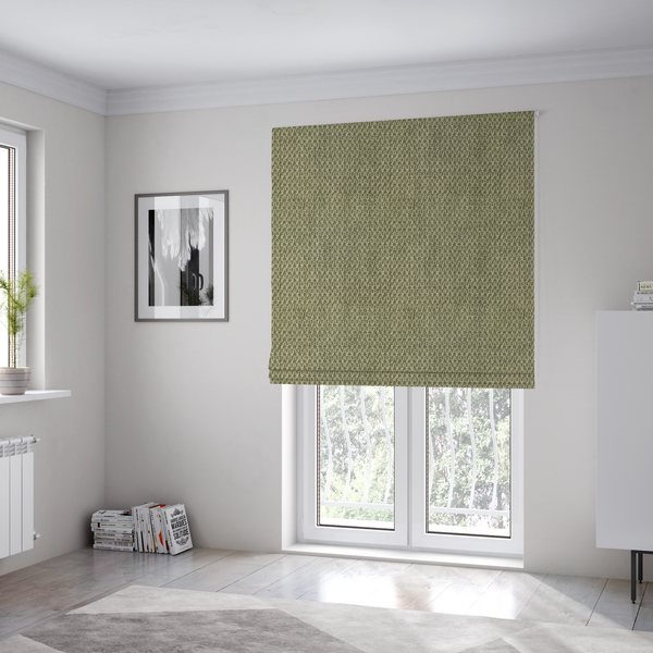 Chicago Bobble Effect Chenille Upholstery Fabric Sage Green Colour CTR-1105 - Roman Blinds