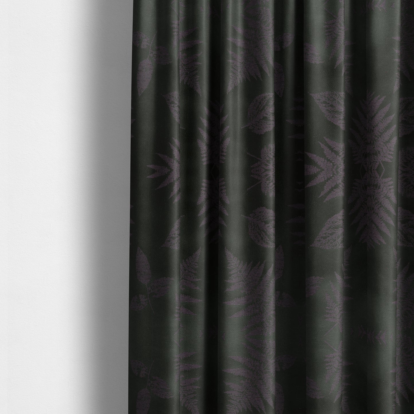 Pelham Autumnal Floral Pattern In Black Purple Colour Furnishing Upholstery Fabric CTR-1107 - Made To Measure Curtains