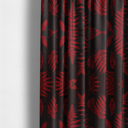 Pelham Autumnal Floral Pattern In Red Colour Furnishing Upholstery Fabric CTR-1109 - Made To Measure Curtains