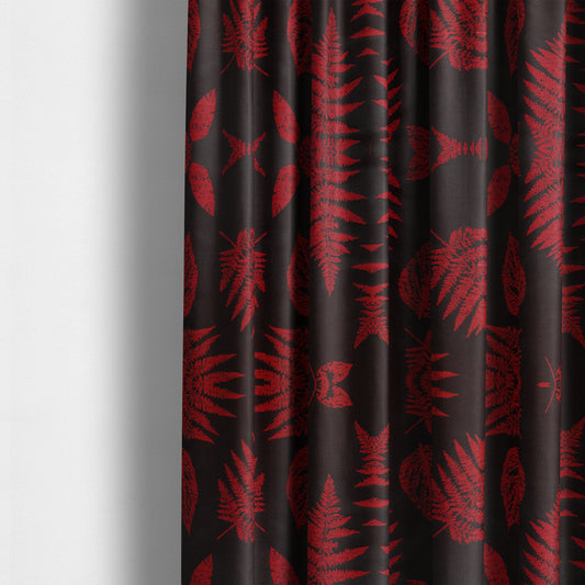 Pelham Autumnal Floral Pattern In Red Colour Furnishing Upholstery Fabric CTR-1109 - Made To Measure Curtains