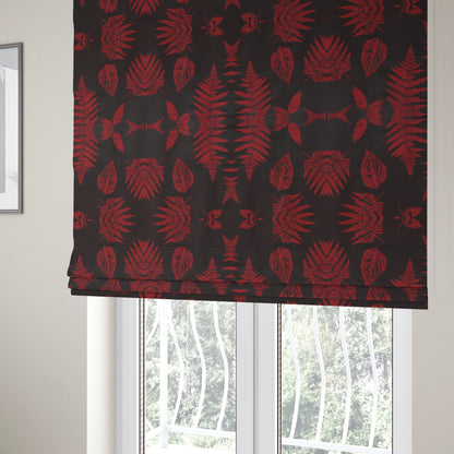 Pelham Autumnal Floral Pattern In Red Colour Furnishing Upholstery Fabric CTR-1109 - Roman Blinds