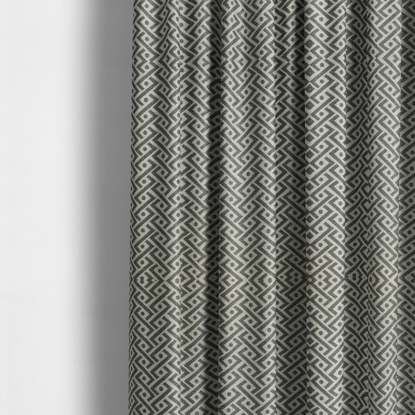 Elemental Collection Geometric Chevron Pattern Soft Wool Textured Grey White Colour Upholstery Fabric CTR-111 - Made To Measure Curtains