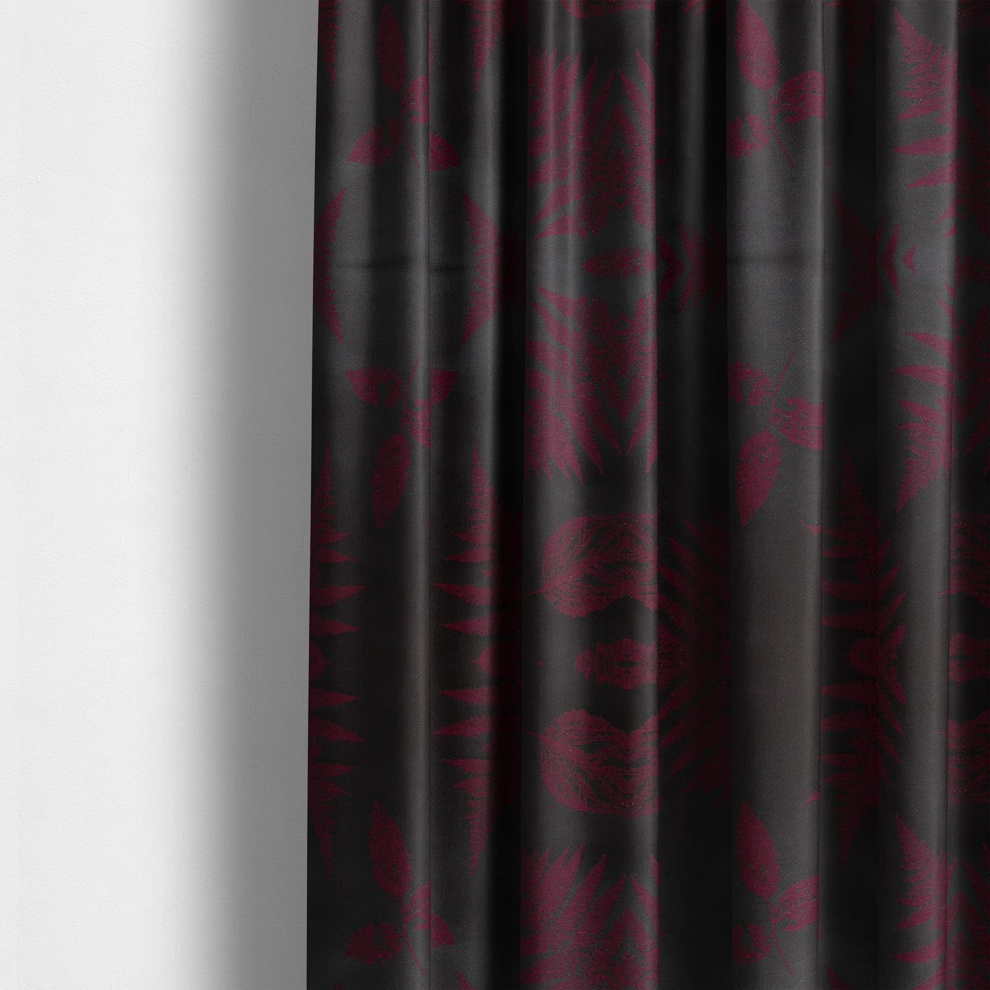 Pelham Autumnal Floral Pattern In Burgundy Colour Furnishing Upholstery Fabric CTR-1110 - Made To Measure Curtains