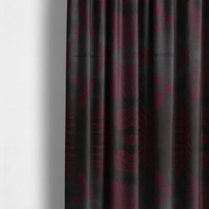 Pelham Autumnal Floral Pattern In Burgundy Colour Furnishing Upholstery Fabric CTR-1110 - Made To Measure Curtains