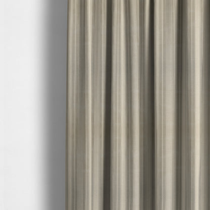 Bangalore Striped Pattern Chenille Material In White Silver Colour Upholstery Fabric CTR-1111 - Made To Measure Curtains