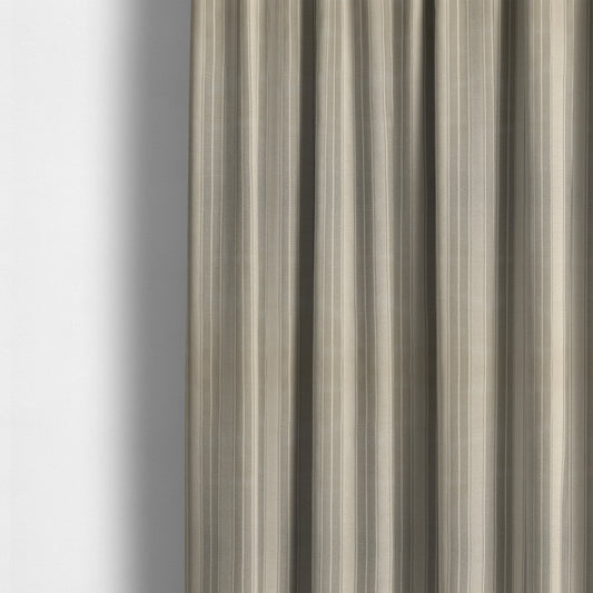 Bangalore Striped Pattern Chenille Material In White Silver Colour Upholstery Fabric CTR-1111 - Made To Measure Curtains