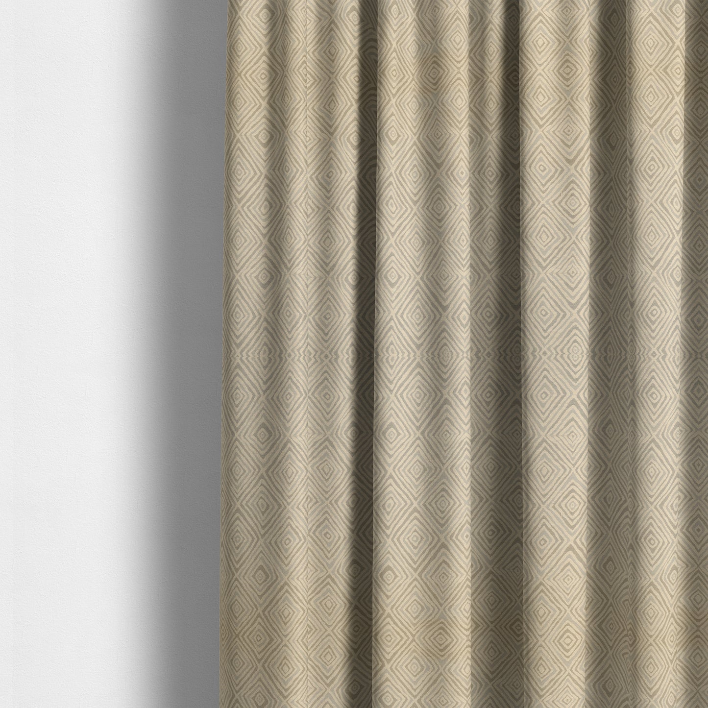 Manali Geometric Pattern Chenille Material In White Silver Colour Upholstery Fabric CTR-1112 - Made To Measure Curtains