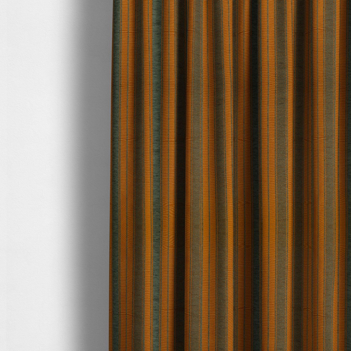 Bangalore Striped Pattern Chenille Material In Grey Orange Colour Upholstery Fabric CTR-1117 - Made To Measure Curtains