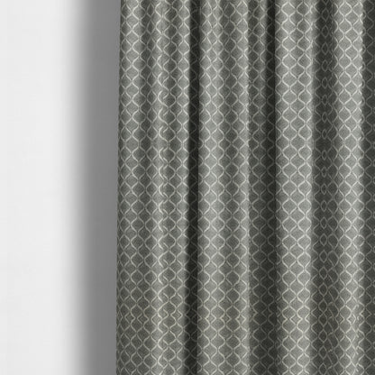 Elemental Collection Small Motif Pattern Soft Wool Textured Grey White Colour Upholstery Fabric CTR-112 - Made To Measure Curtains